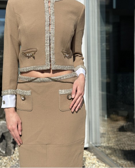 Kostým dámský Elisabetta Franchi hnědý